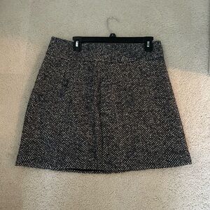 Elegant Black and White Herringbone Skirt